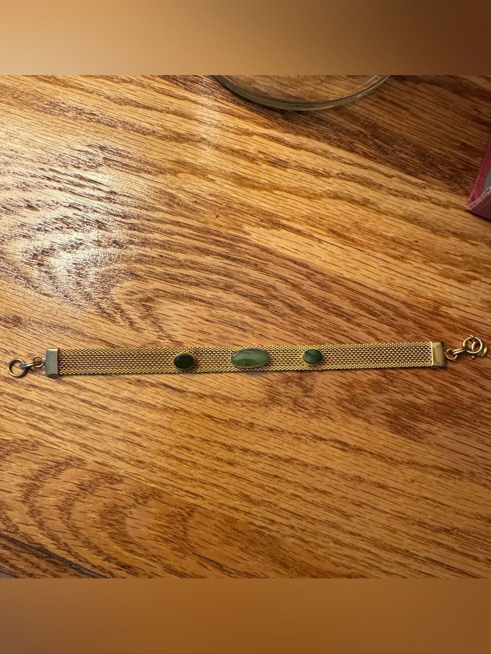 Vintage Green Jade 12k GF Bracelet - Picture 2 of 5